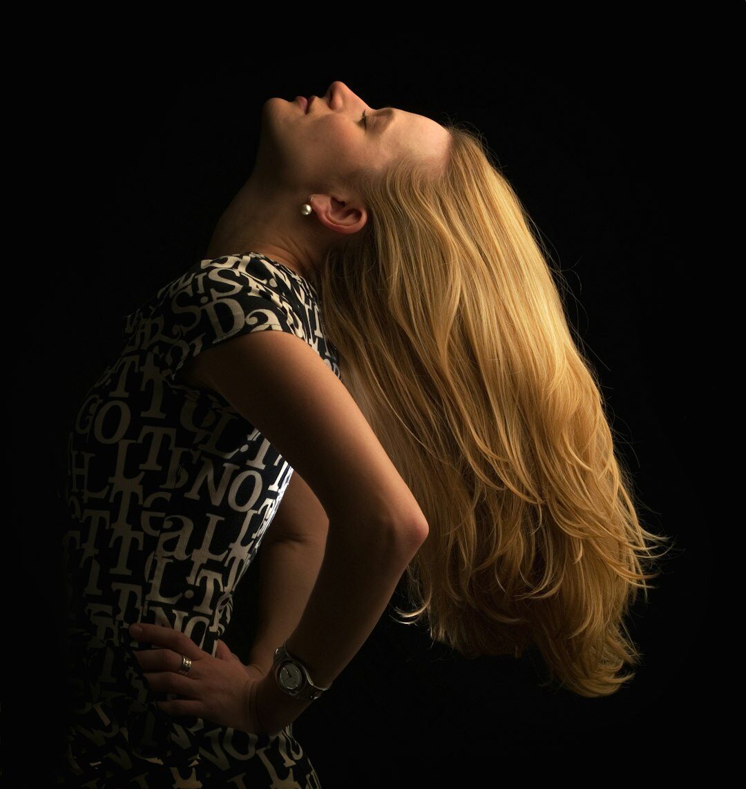 Professional studio portrait of a Belgian woman in her 30s