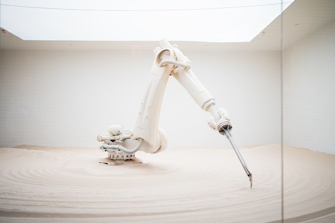 Modern industrial robot arm in a factory automation setting